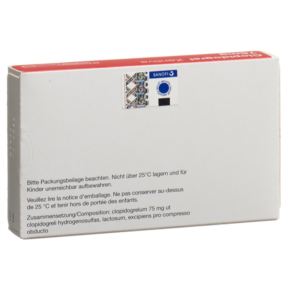 CLOPIDOGREL Zentiva 75 mg, image 2 sur 2