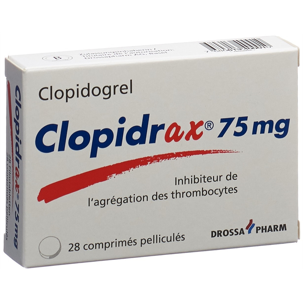 CLOPIDRAX cpr pell 75 mg blist 28 pce, image 2 sur 2