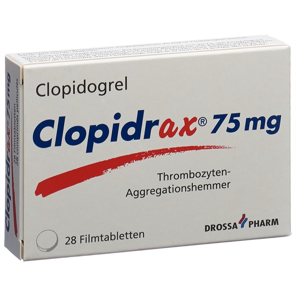 CLOPIDRAX cpr pell 75 mg blist 28 pce, image principale