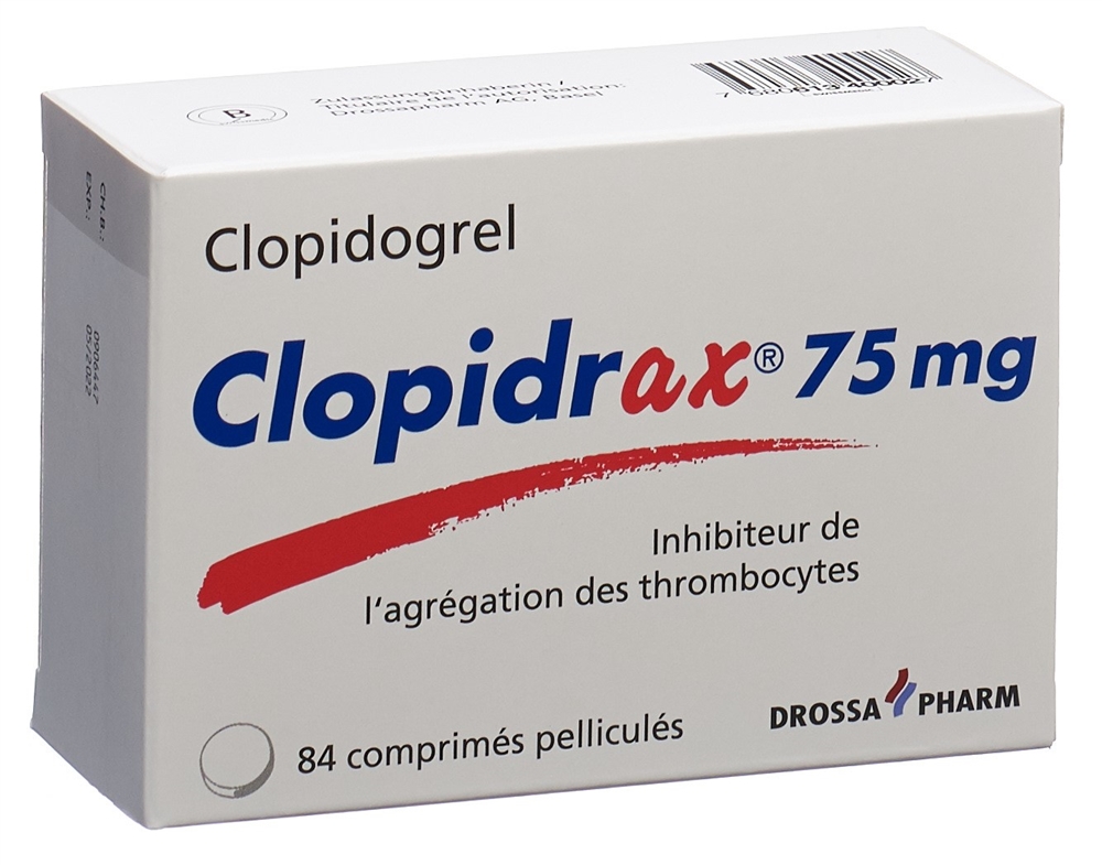 CLOPIDRAX cpr pell 75 mg blist 84 pce, image 2 sur 2