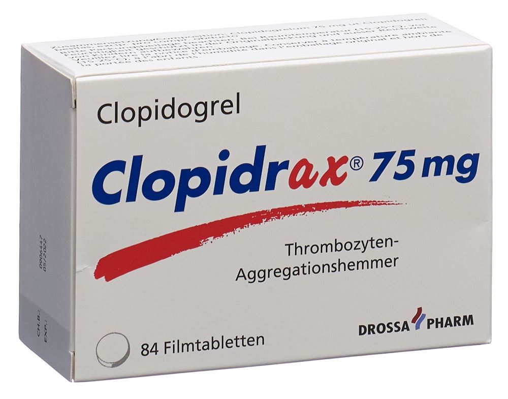 CLOPIDRAX cpr pell 75 mg blist 84 pce, image principale