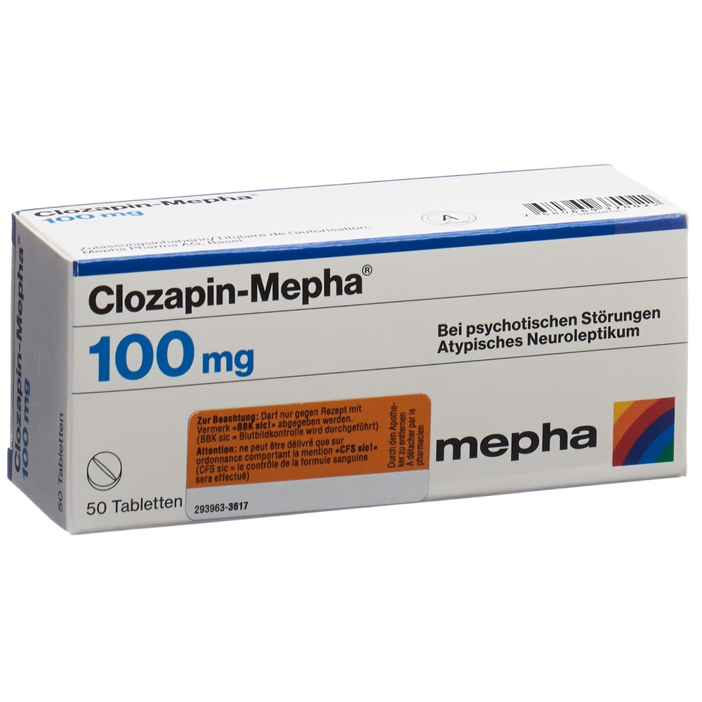 CLOZAPINE Mepha 100 mg, image principale