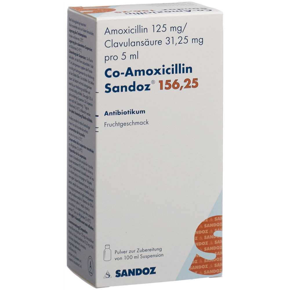 CO AMOXICILLINE Sandoz 156.25 mg, image principale