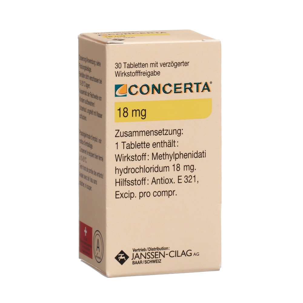 Concerta cpr ret 18 mg fl 30 pce, image principale