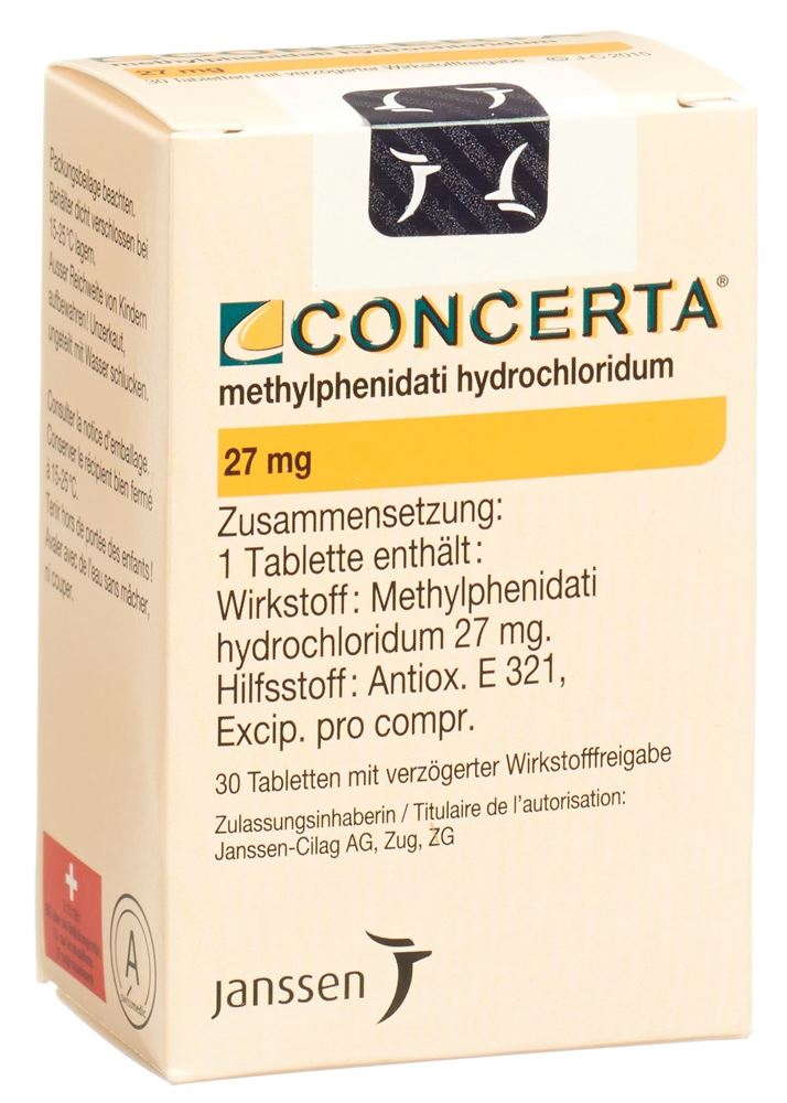 Concerta cpr ret 27 mg fl 30 pce, image principale