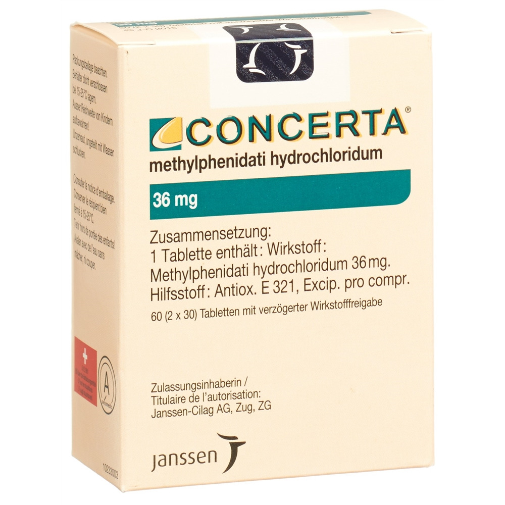 Concerta cpr ret 36 mg fl 60 pce, image principale