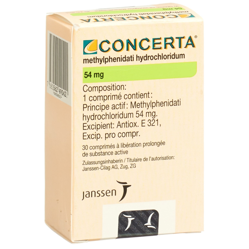 Concerta cpr ret 54 mg fl 30 pce, image 2 sur 2