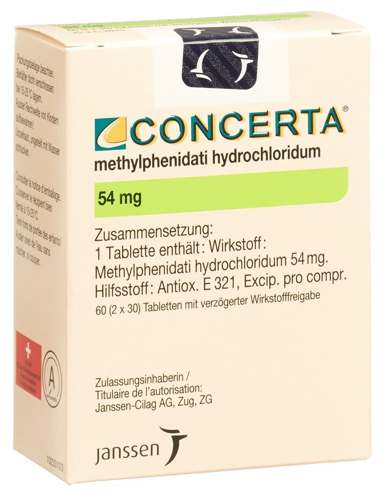 Concerta cpr ret 54 mg fl 60 pce, image principale