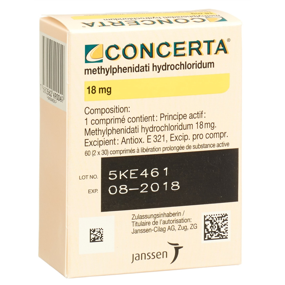 Concerta Ret Tabl 18 mg Fl 60 Stk, Bild 2 von 2