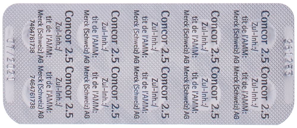 CONCOR cpr pell 2.5 mg blist 30 pce, image 3 sur 3