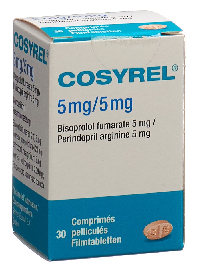 COSYREL Filmtabl Bisoprolol fumarat 5mg/Perindopril arginin 5mg Ds 30 Stk, Hauptbild