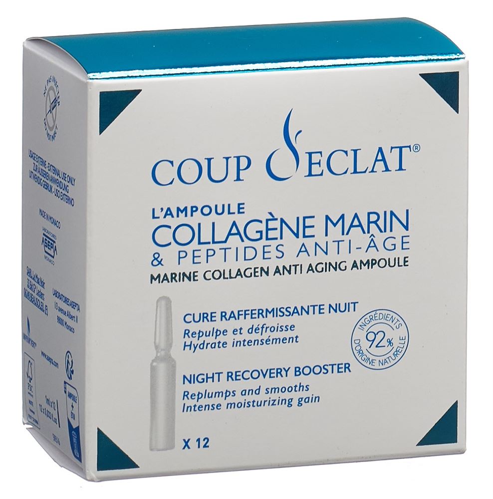 Coup d'Eclat L'Ampoule Collagène marin et peptides anti-âge