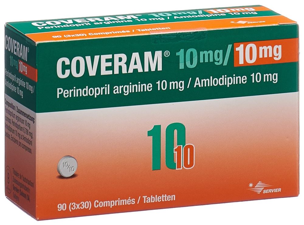 COVERAM cpr 10/10 mg bte 90 pce, image principale