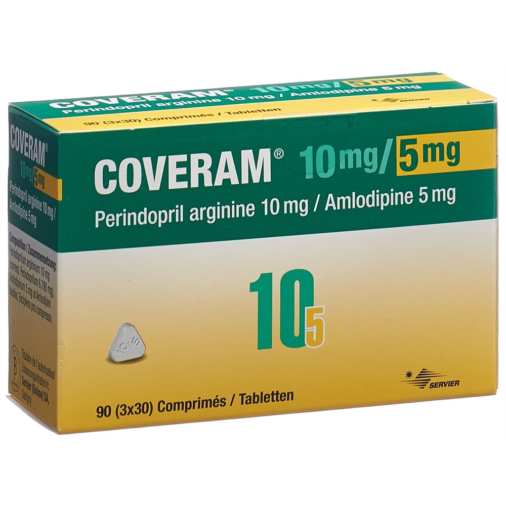 COVERAM cpr 10/5 mg bte 90 pce, image principale