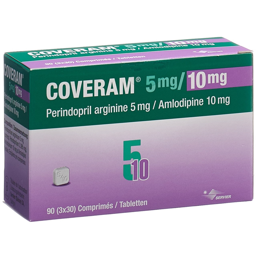 COVERAM cpr 5/10mg bte 90 pce, image principale