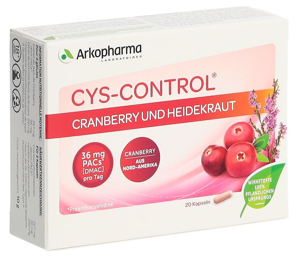 CYS-CONTROL caps cranberry et bruyère blist 20 pce, image principale