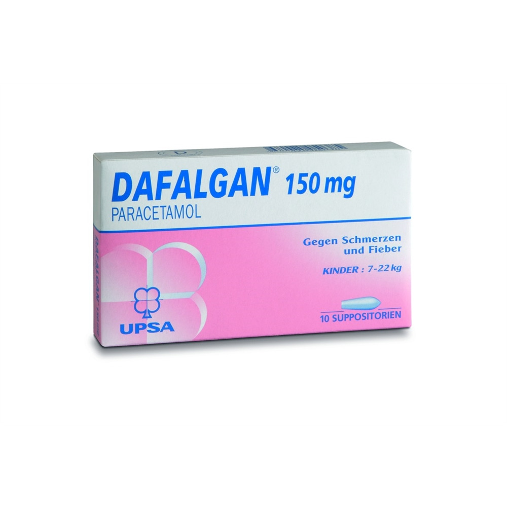 DAFALGAN supp 150 mg blist 10 pce, image principale