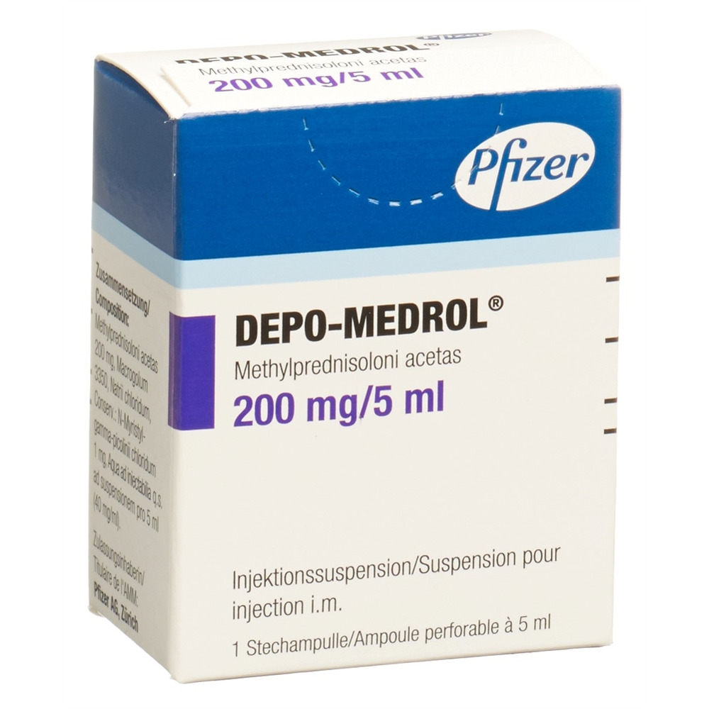 DEPO-MEDROL Inj Susp 200 mg/5ml Durchstf 5 ml, Hauptbild