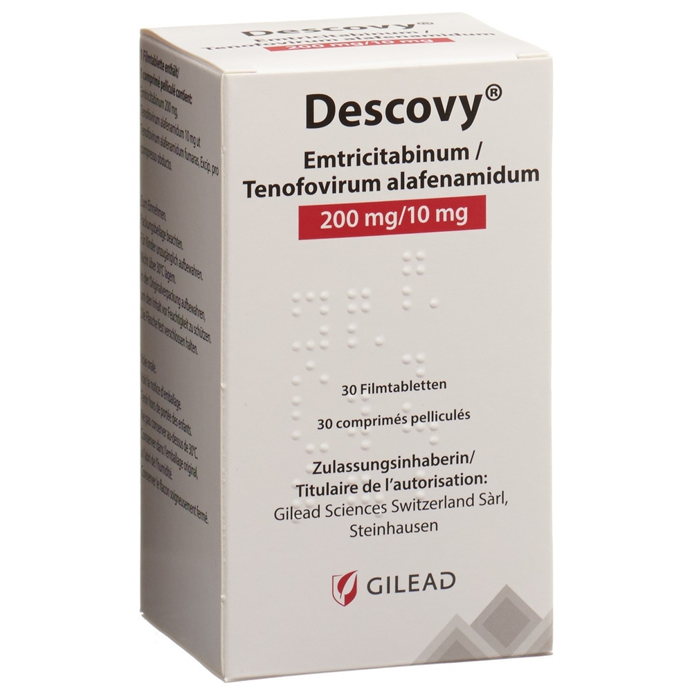 DESCOVY cpr pell 200/10 mg bte 30 pce, image principale