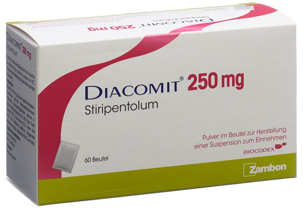 DIACOMIT pdr 250 mg pour suspension orale sach 60 pce, image principale