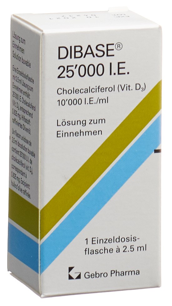 DIBASE Lös 25000 IE Fl 2.5 ml