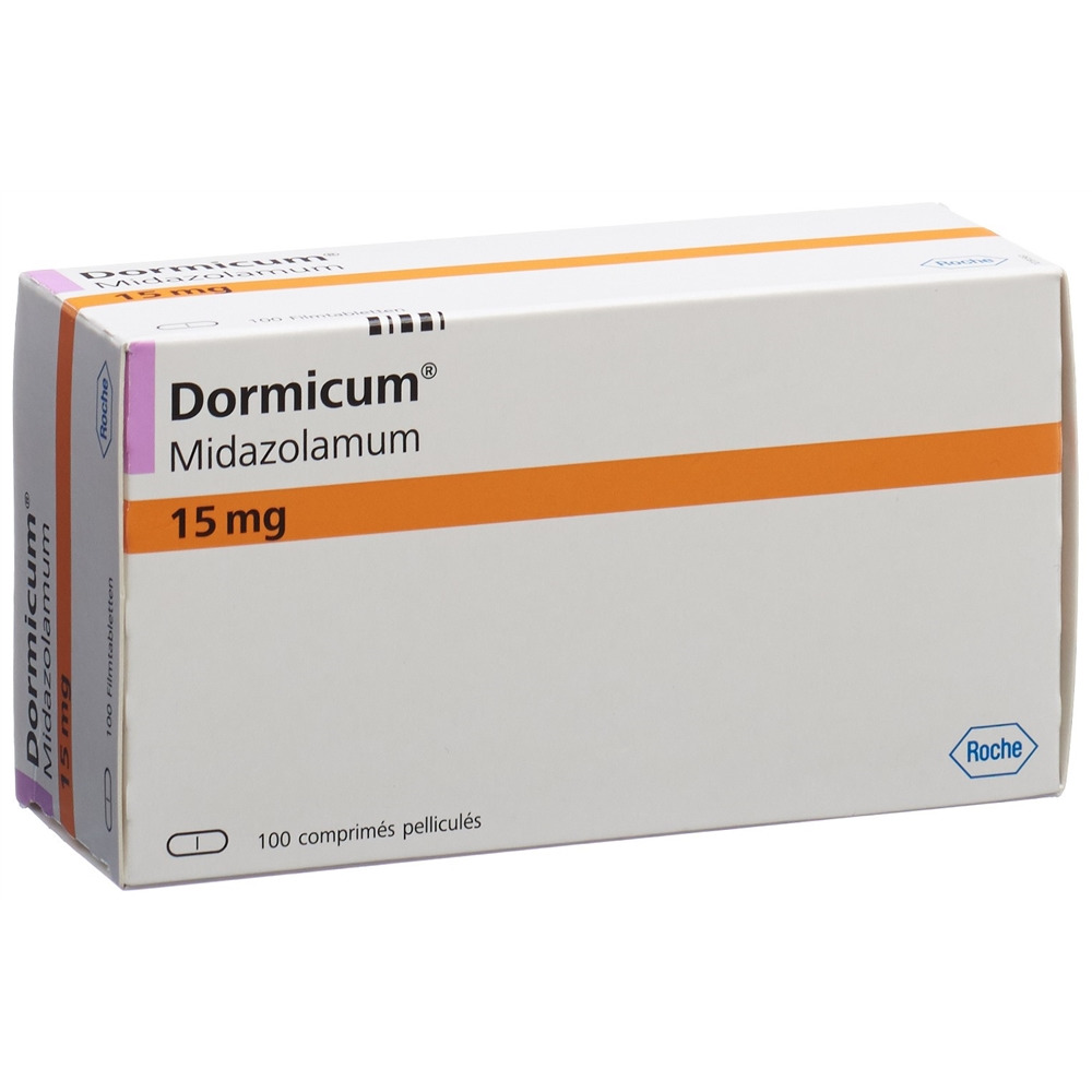 Dormicum cpr pell 15 mg blist 100 pce, image 2 sur 2