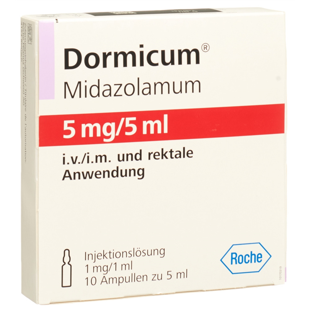 Dormicum Inj Lös 5 mg/5ml i.v., i.m., rektal Amp 5 ml, Hauptbild