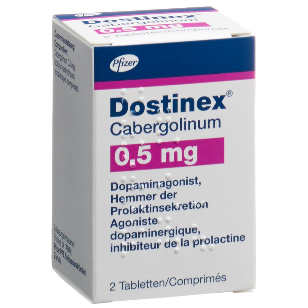 DOSTINEX cpr 0.5 mg fl 2 pce, image principale