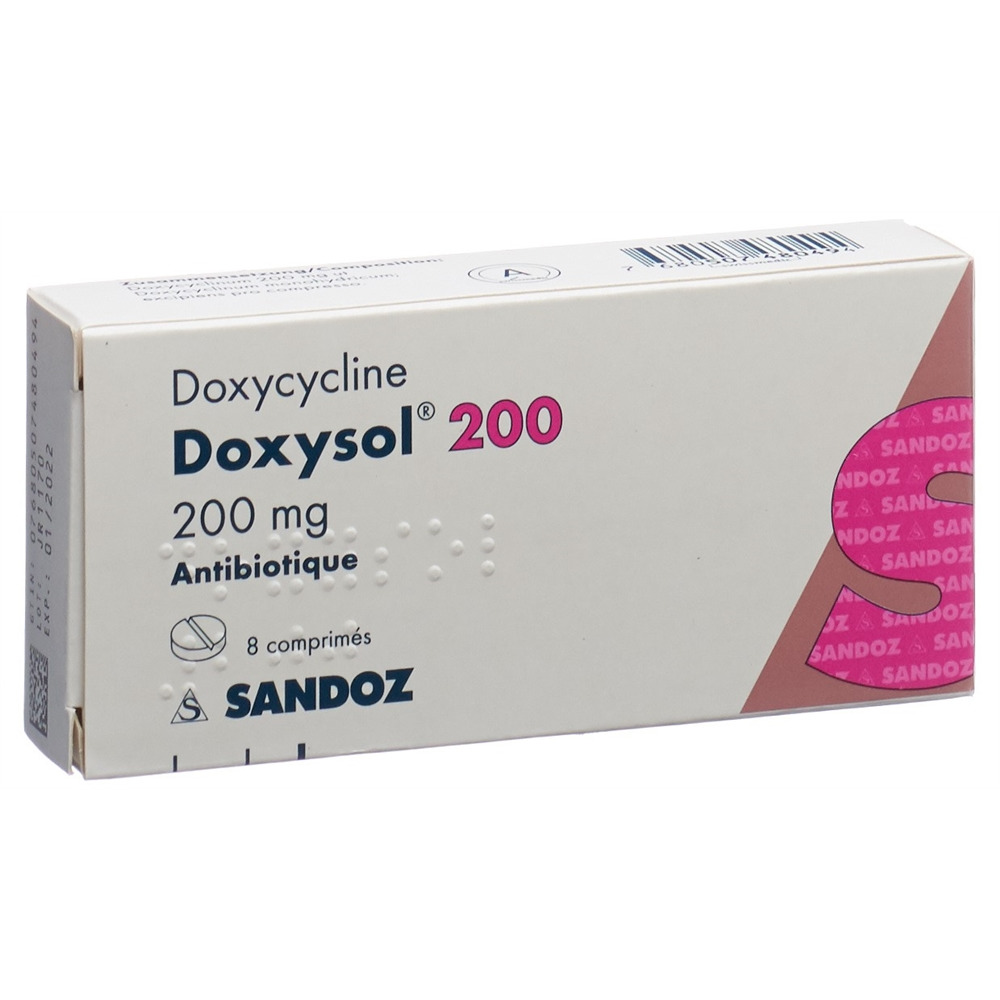 DOXYSOL cpr 200 mg blist 8 pce, image 2 sur 2