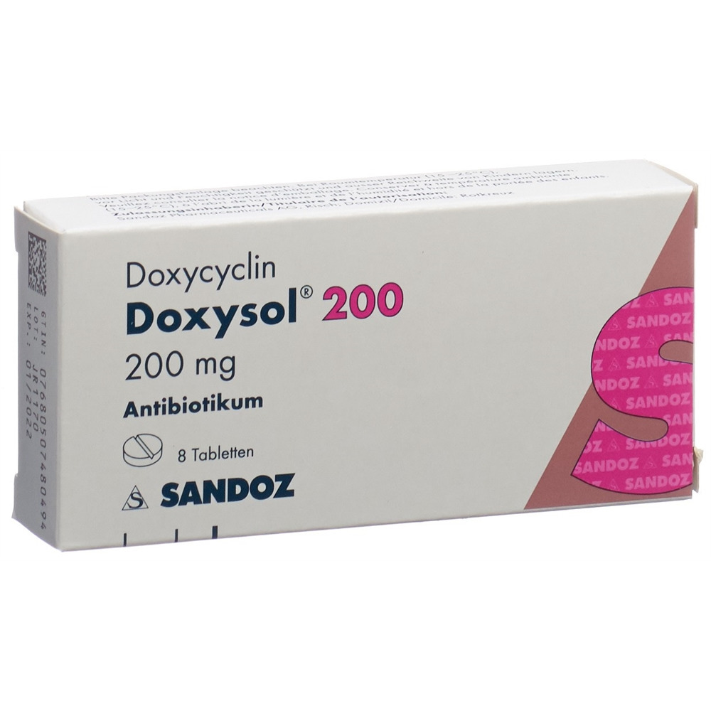 DOXYSOL cpr 200 mg blist 8 pce, image principale