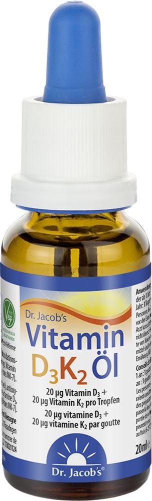 DR. JACOB'S Vitamin D3 K2 Öl Tropfen IE