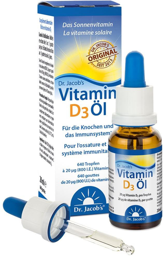 DR. JACOB'S vitamine D3 huile gouttes 800 IE, image 3 sur 3