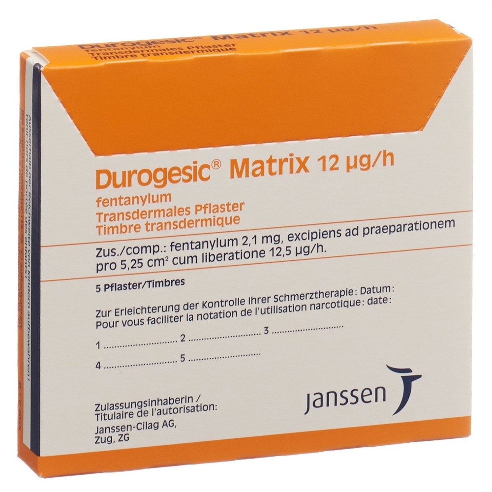 DUROGESIC Matrixpfl 12 mcg/h Btl 5 Stk, Hauptbild