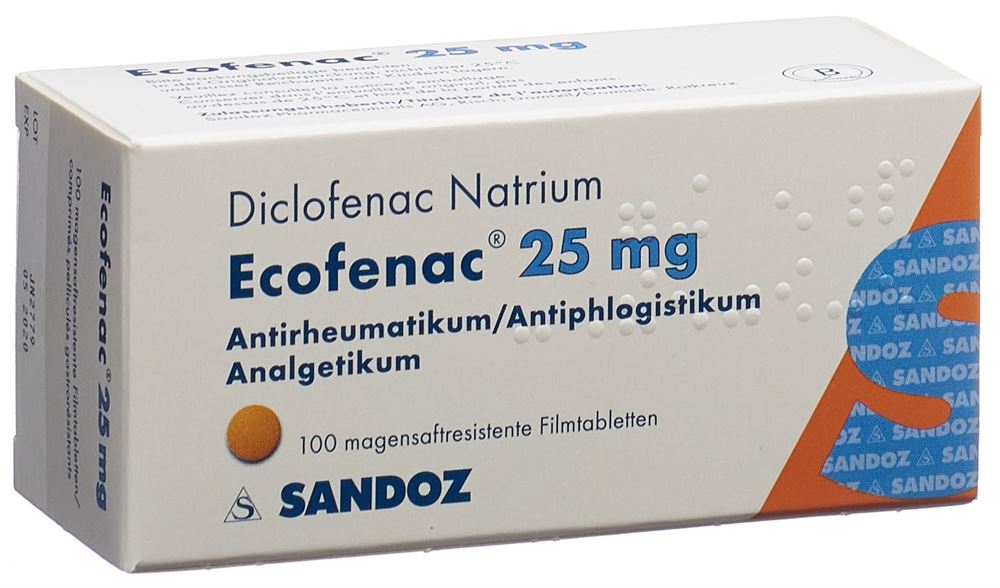 ECOFENAC Filmtabl 25 mg Blist 100 Stk, Hauptbild