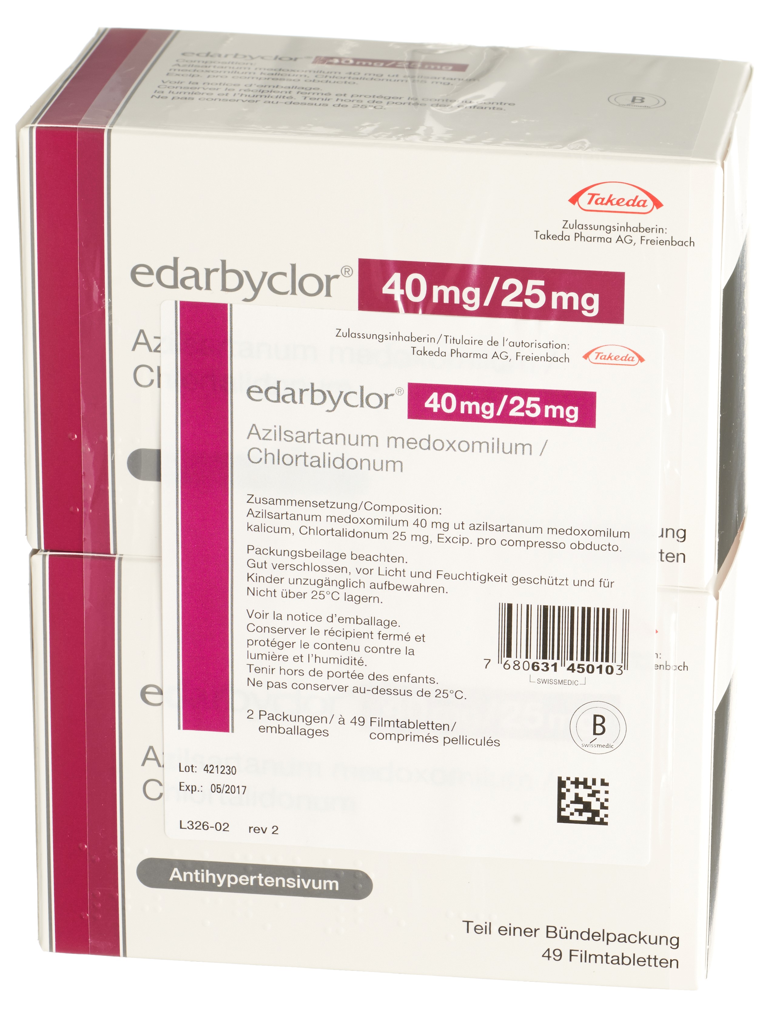 EDARBYCLOR Filmtabl 40/25 mg Blist 98 Stk, Hauptbild EDARBYCLOR Filmtabl 40/25 mg Blist 98 Stk, Hauptbild