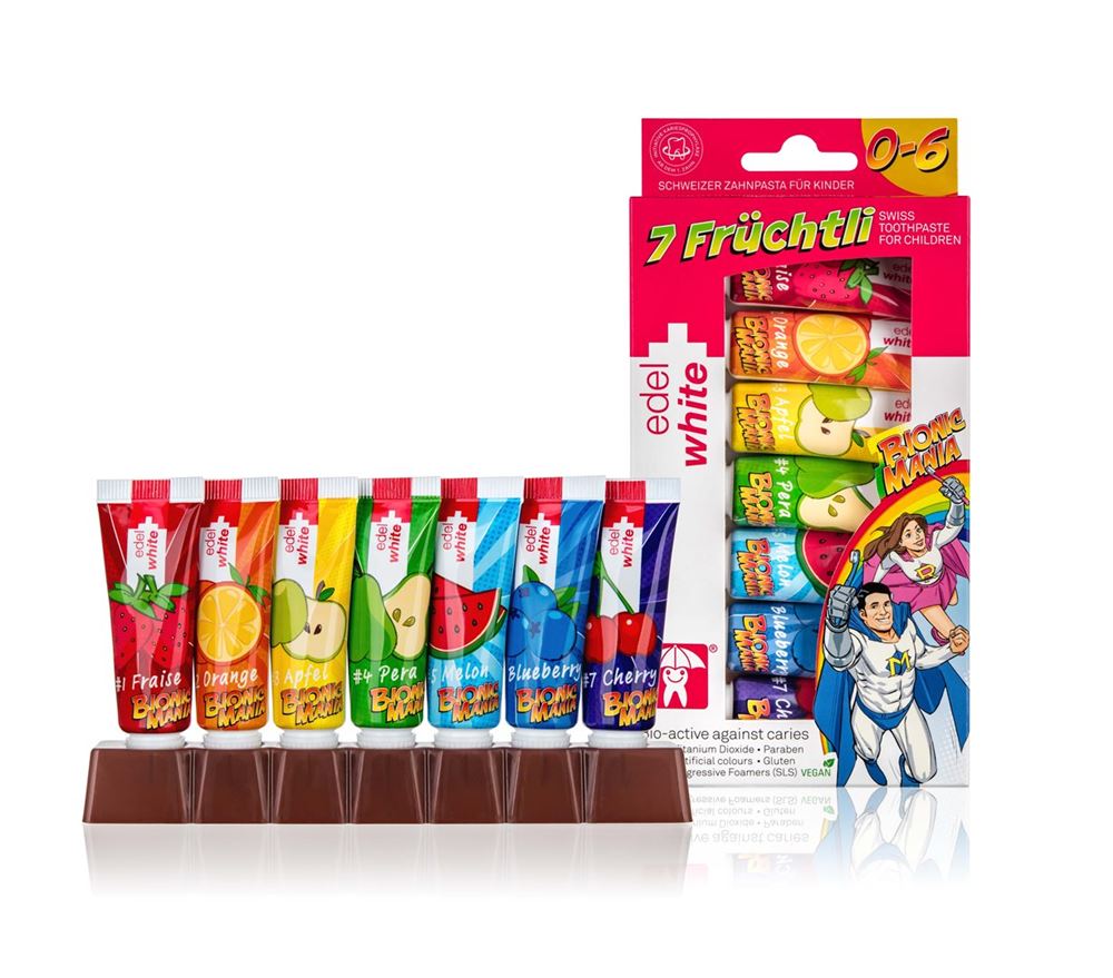 Edel+White 7 Früchtli Kinderzahnpasta, Bild 3 von 3