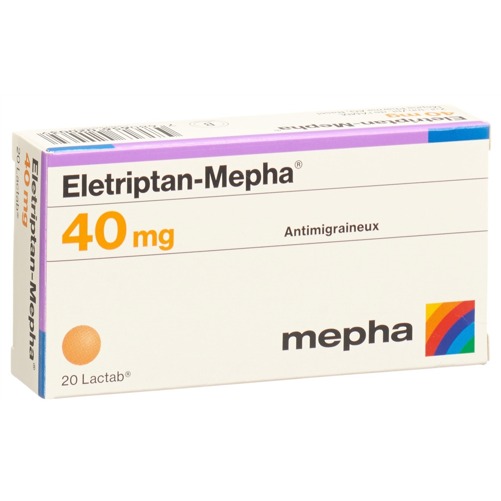 ELETRIPTAN Mepha 40 mg, image 2 sur 2