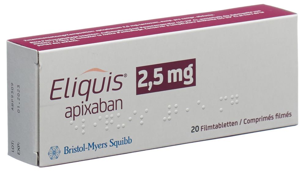 ELIQUIS cpr pell 2.5 mg blist 20 pce, image principale
