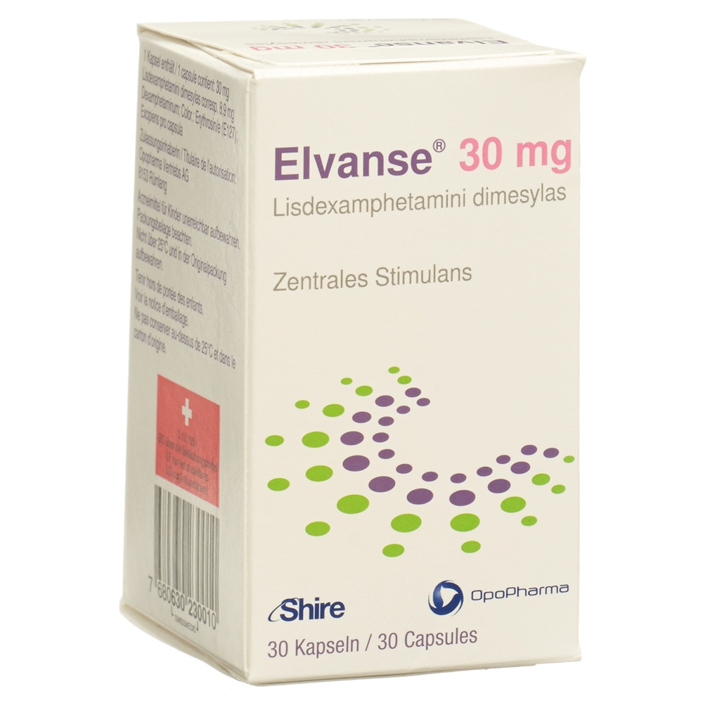 ELVANSE caps 30 mg bte 30 pce, image principale