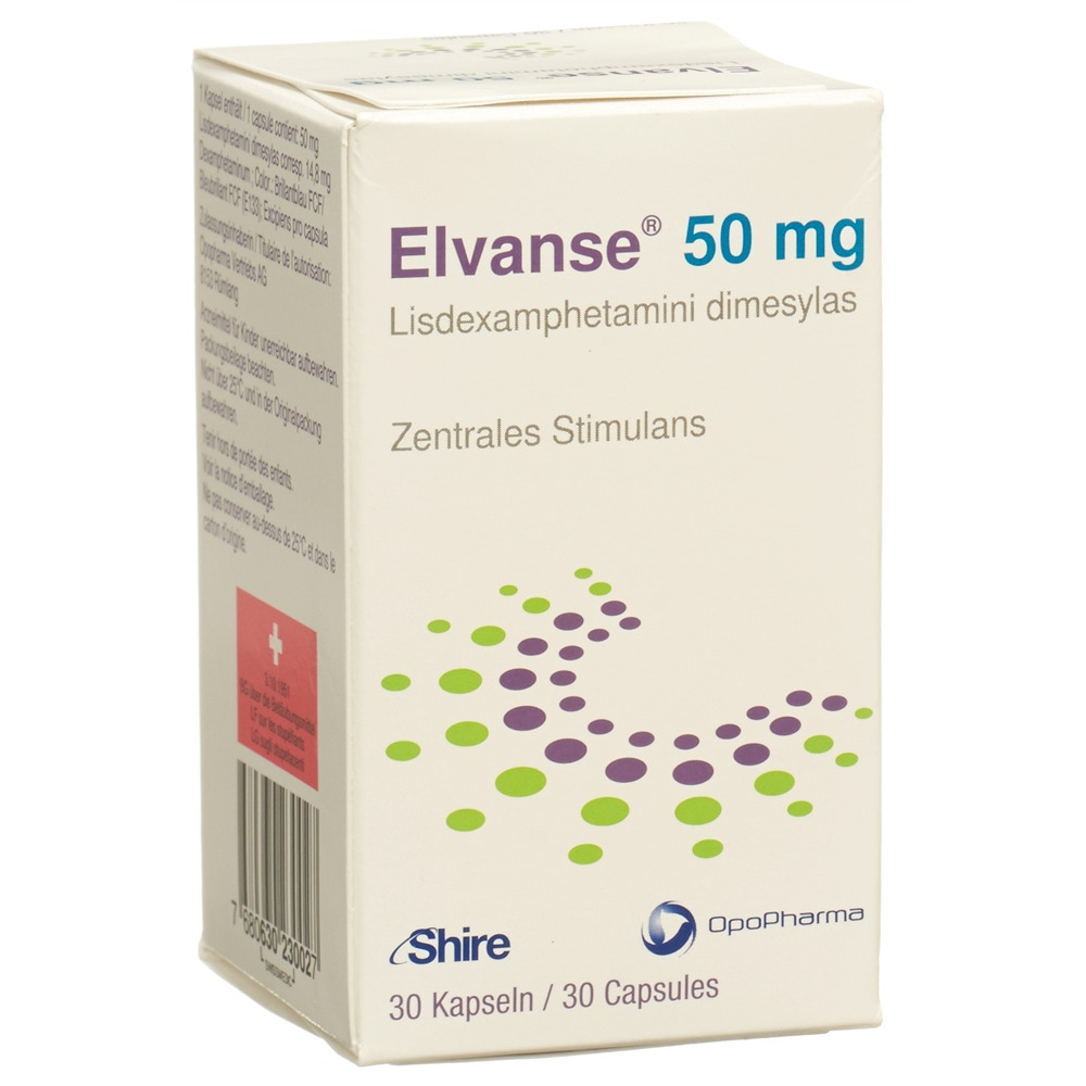 ELVANSE caps 50 mg bte 30 pce, image principale