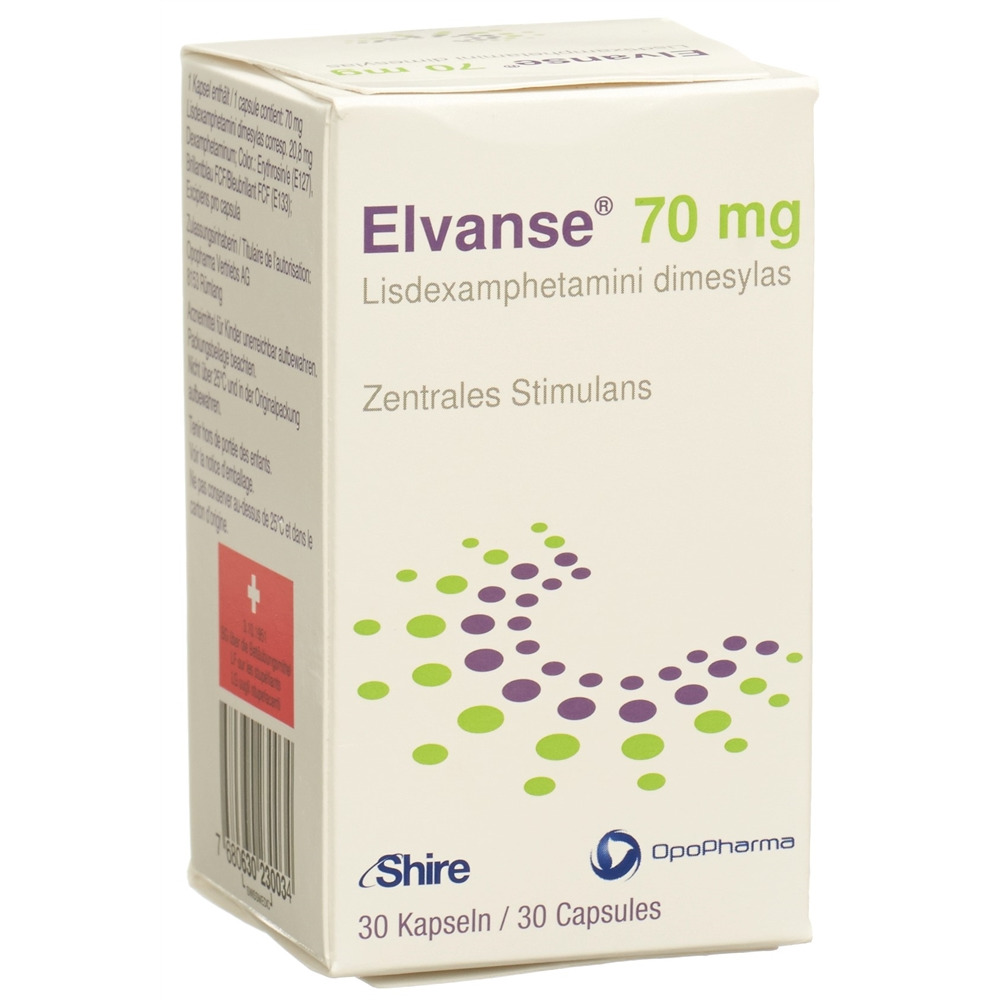 ELVANSE caps 70 mg bte 30 pce, image principale