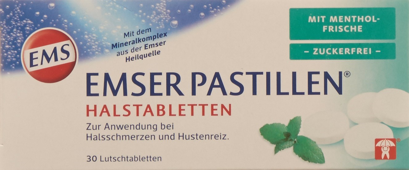 EMSER pastilles sans sucre  avec fraîcheur menthol blist 30 pce