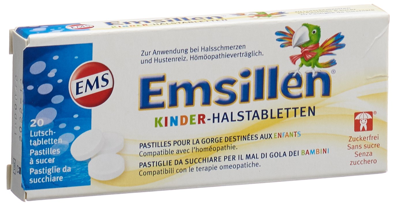 Emsillen comprimés pour la gorge destinés aux enfants, image principale