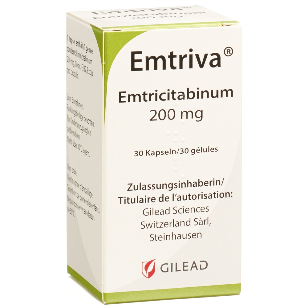 EMTRIVA Kaps 200 mg Ds 30 Stk, Hauptbild