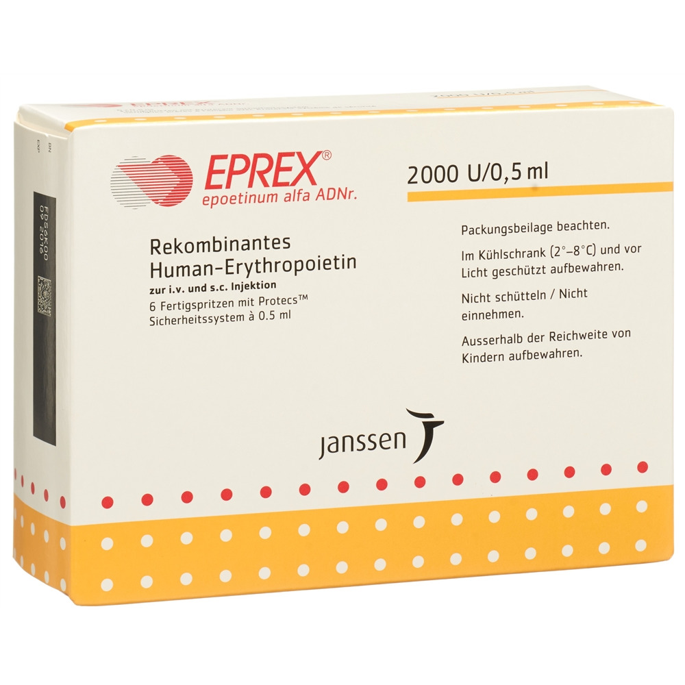 EPREX Inj Lös 2000 IE/0.5ml mit Sicherheitssystem (Protecs) Fertspr 0.5 ml, Hauptbild