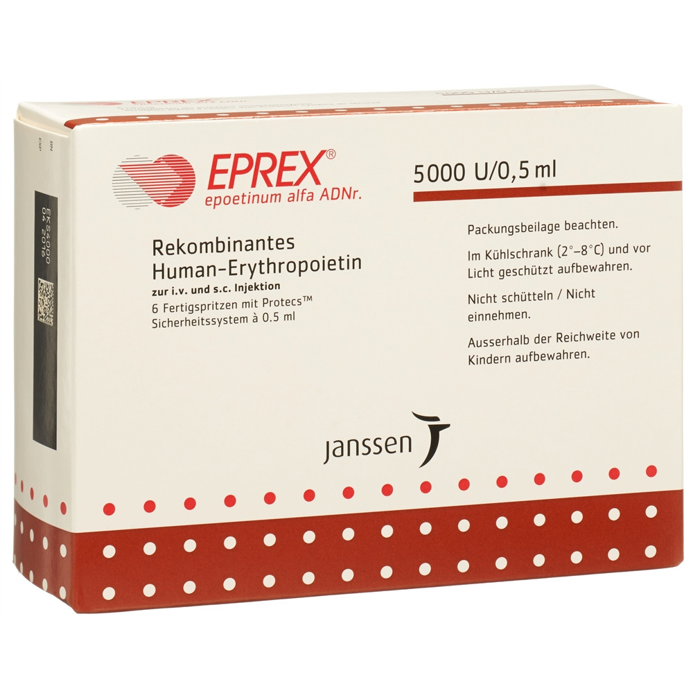 EPREX sol inj 5000 IE/0.5ml avec système de sécurité (Protecs) ser pré 0.5 ml, image principale