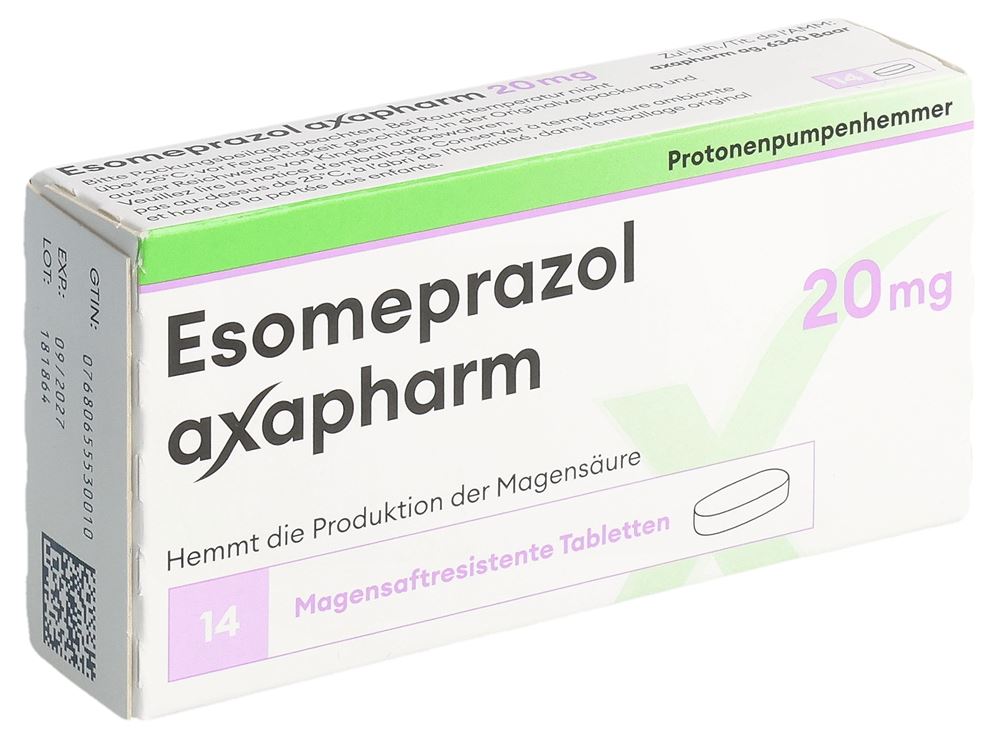 ESOMEPRAZOLE axapharm 20 mg, image principale