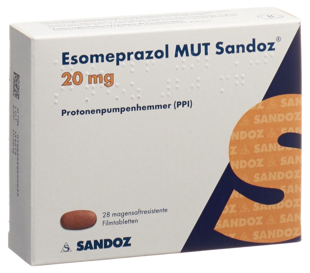 ESOMEPRAZOLE MUT Sandoz 20 mg, image principale