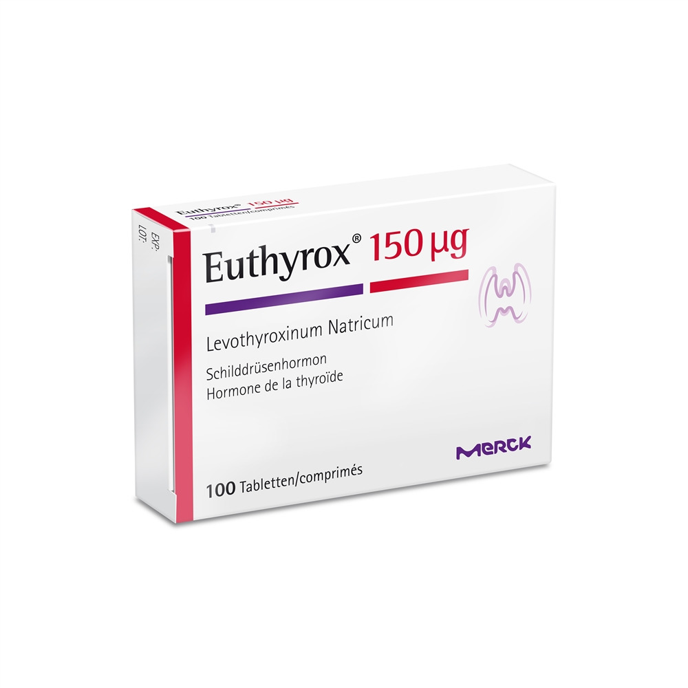 EUTHYROX cpr 150 mcg blist 100 pce, image principale EUTHYROX cpr 150 mcg blist 100 pce, image principale