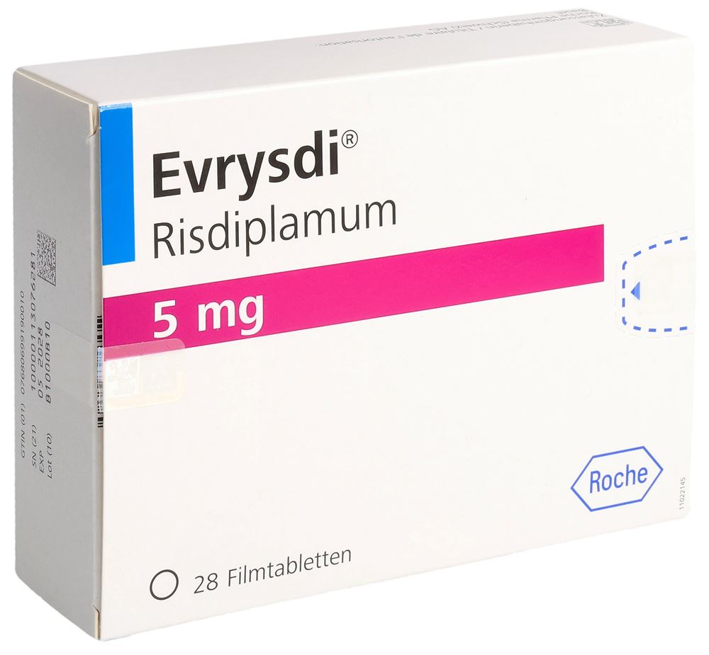 EVRYSDI Filmtabl 5 mg Blist 28 Stk, Hauptbild EVRYSDI Filmtabl 5 mg Blist 28 Stk, Hauptbild
